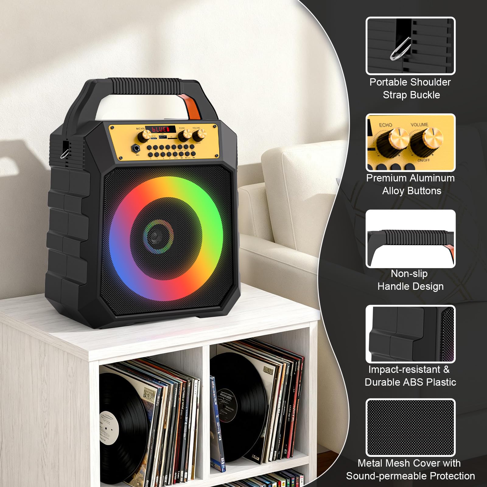 Amazon.com: Portable Karaoke Machine for Adults & Kids Coaxial